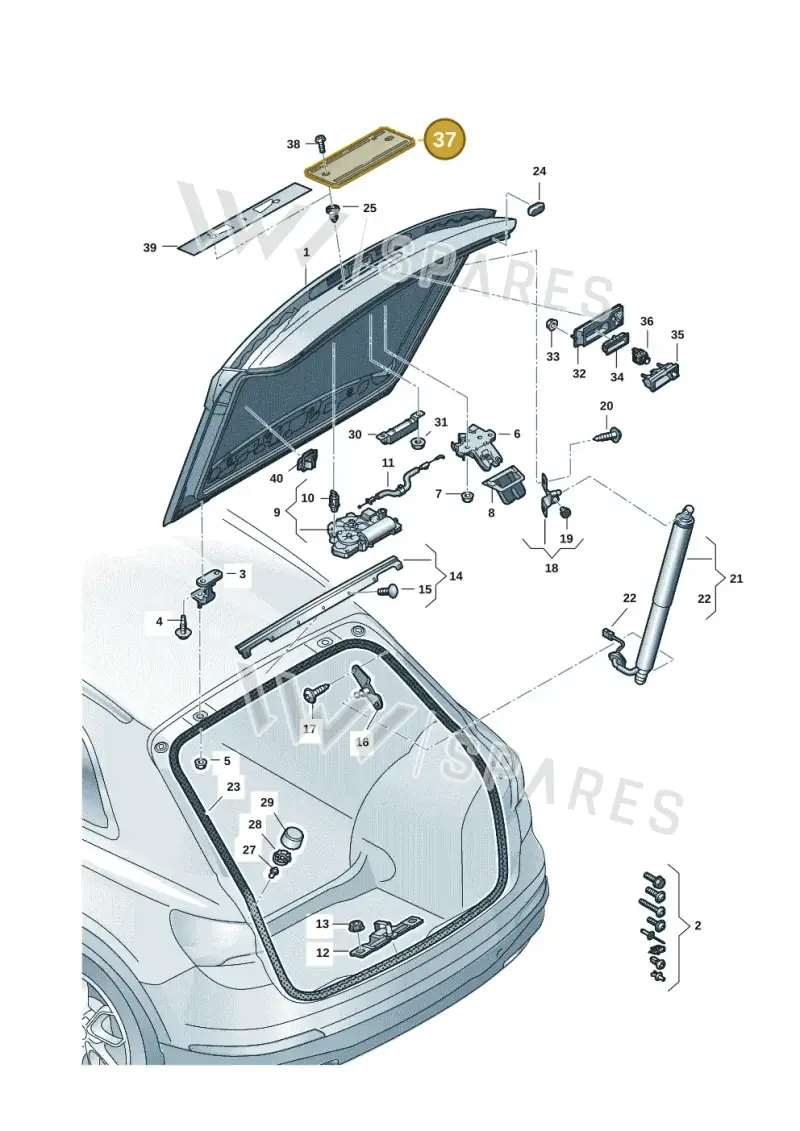 89E8271139B9 — Audi Q4 Sportback (2021-2022) diagram 89a827010, position 37