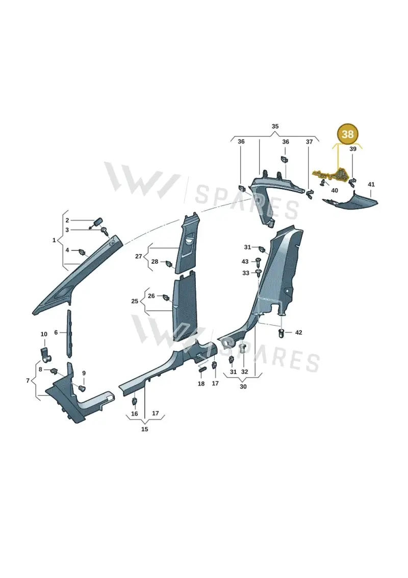 89E867730 — Audi Q4 Sportback (2021-2025) diagram 89a867650, position 38