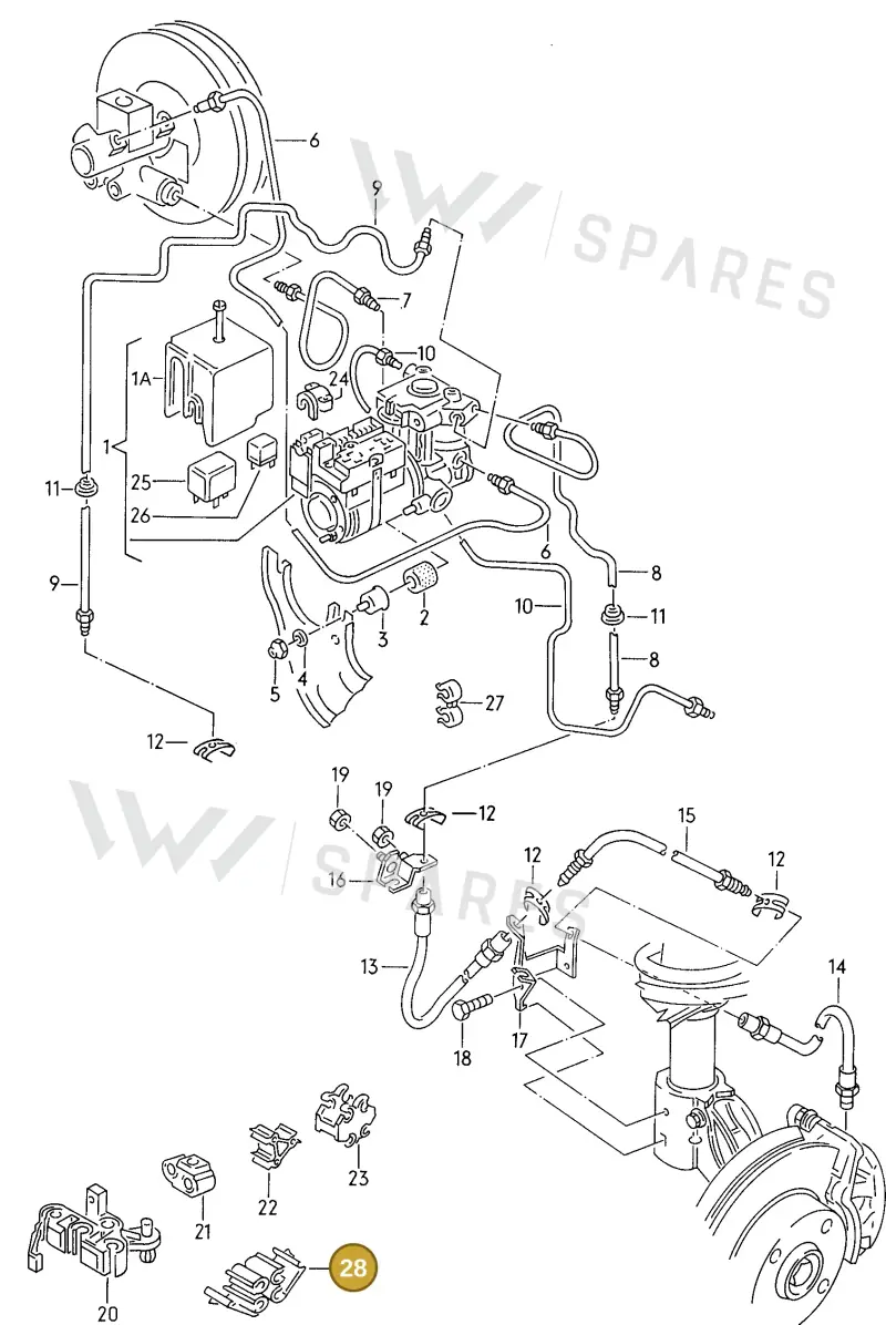 8A0614853 — Audi Coupe qu. (1989-1991) diagram 141614150, position 28