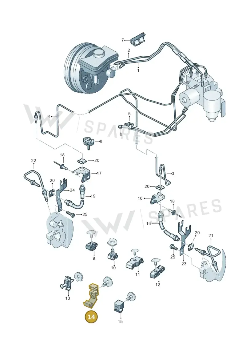 8A0614853 — Audi A8/S8/qu. lang    08> (2007-) diagram 249611200, position 14