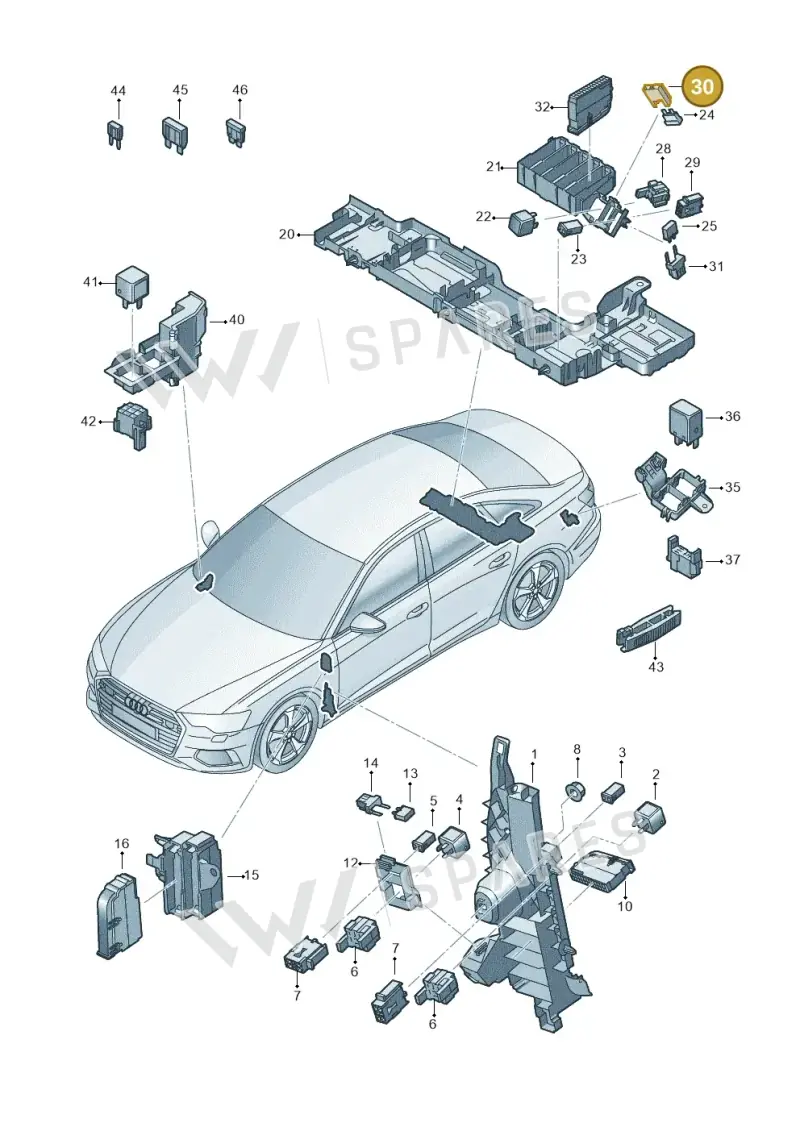 8A0937530 — Audi A6 2.0 (2018-) diagram 430937000, position 30