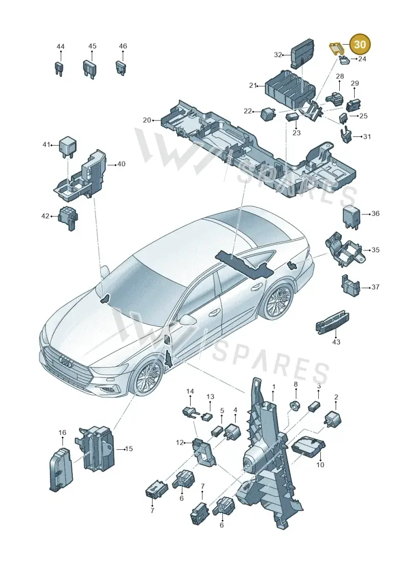 8A0937530 — Audi RS7 Sportback (2019-) diagram 435937000, position 30