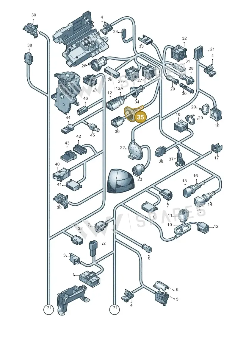 8A0971908 — Audi A3/S3/Sportb./qu. 08 (2007-) diagram 638971830, position 35