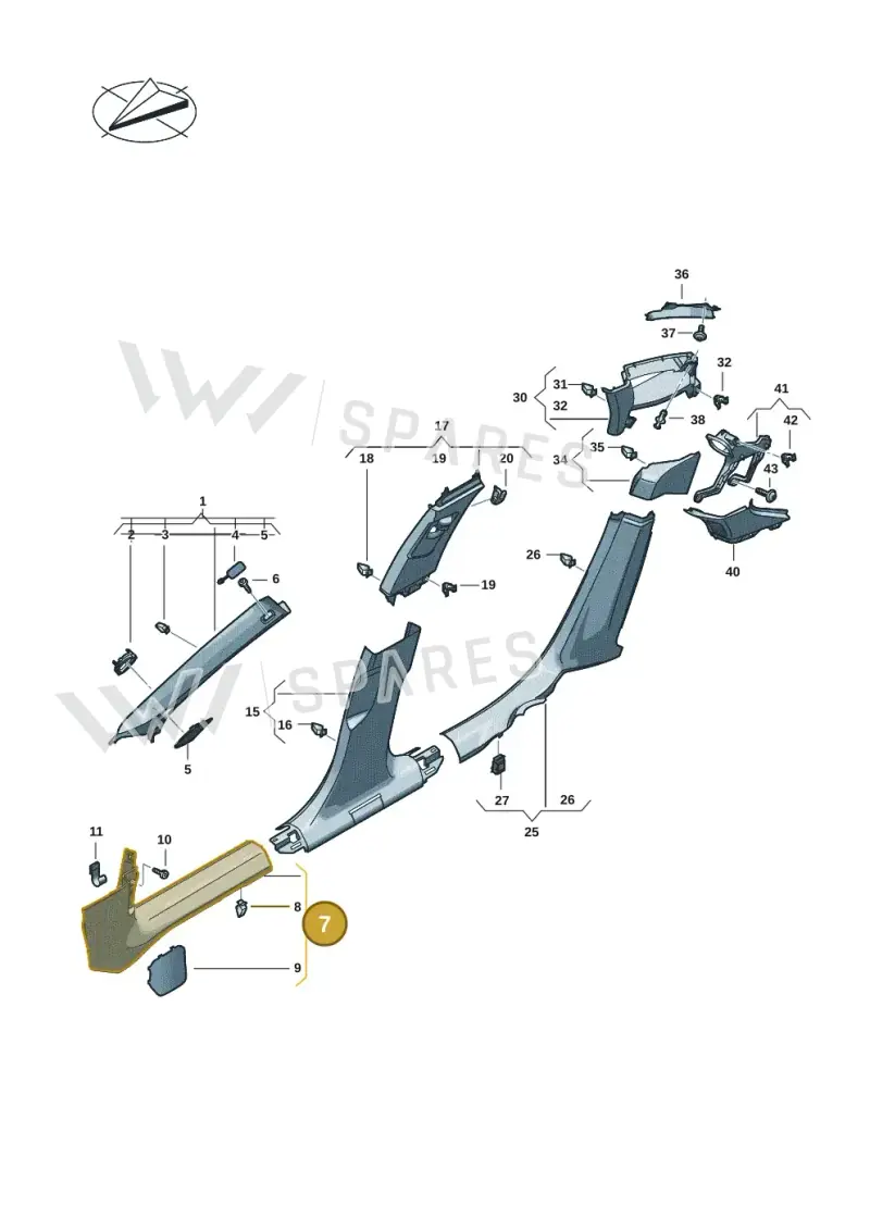 8B18672714PK — Audi A5 Limousine (2024-2025) diagram 8wh867650, position 7