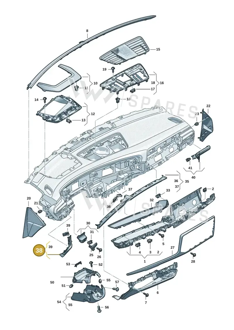 8B1947201E4PK — Audi A5 Limousine (2024-2025) diagram 8wk857150, position 38