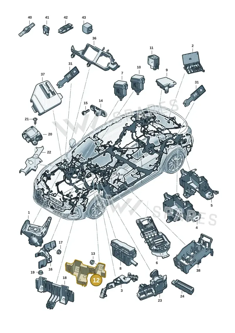8B1971845B — Audi A5 Limousine (2024-2025) diagram 8wh971800, position 12