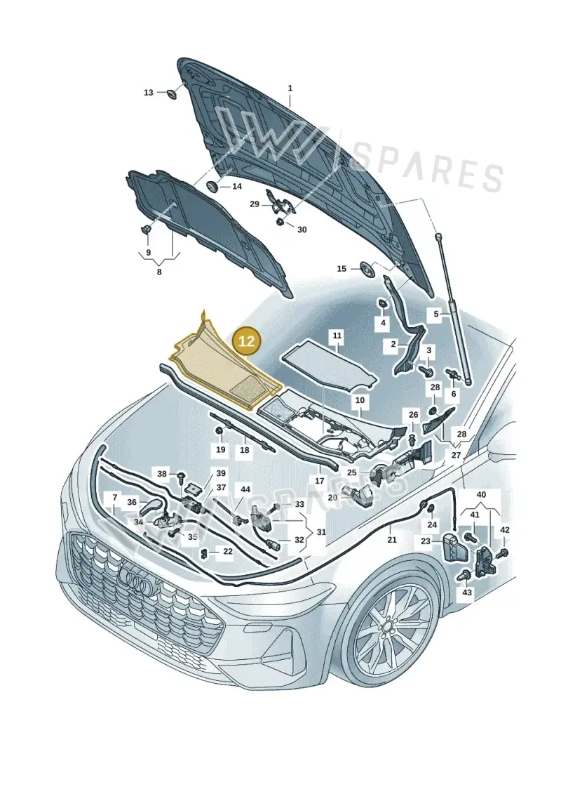 8B28194049B9 — Audi A5 Limousine (2024-2025) diagram 8wk823000, position 12
