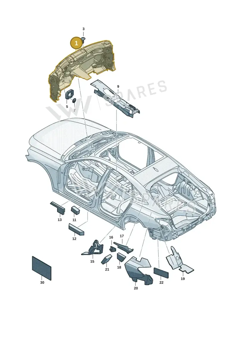 8B2863947A — Audi A5 Limousine (2024-2025) diagram 8wh863200, position 1