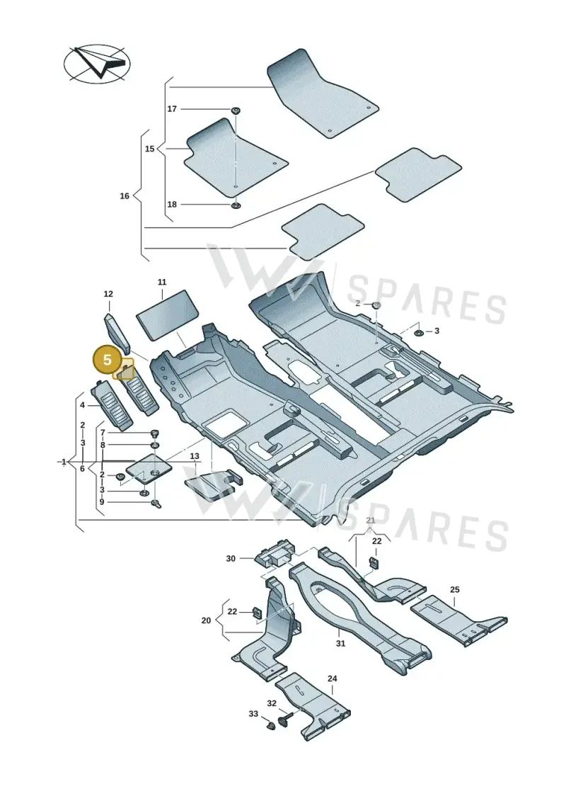 8B2864777AZF7 — Audi A5 Limousine (2024-2025) diagram 8wk863000, position 5