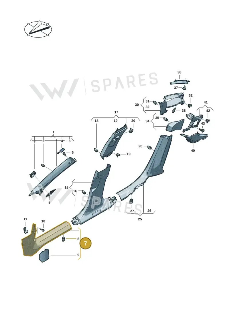 8B28672724PK — Audi A5 Limousine (2024-2025) diagram 8wh867650, position 7