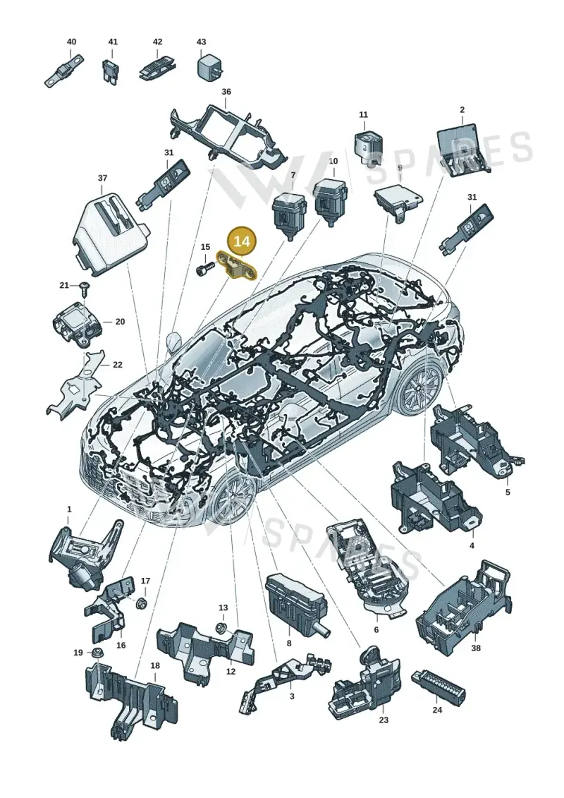 8B2971845A — Audi A5 Limousine (2024-2025) diagram 8wh971800, position 14