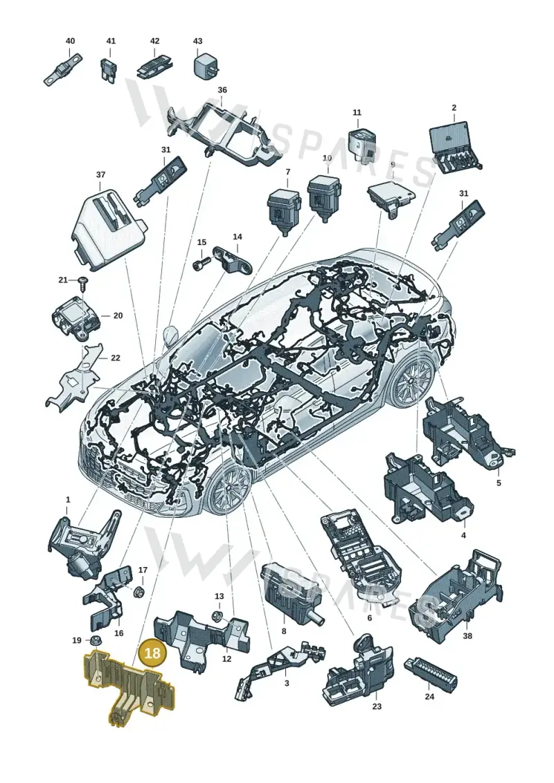 8B2971845 — Audi A5 Limousine (2024-2025) diagram 8wh971800, position 18