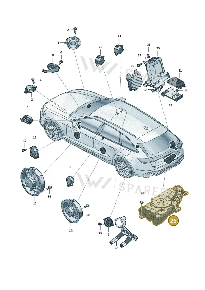 8B3035382 — Audi A5 Limousine (2024-2025) diagram 8wh035350, position 25