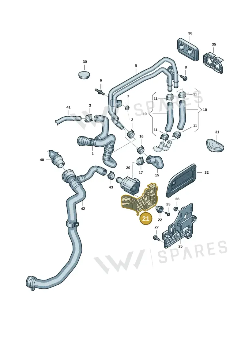 8B3121305A — Audi A5 Limousine (2024-2025) diagram 8wk121010, position 21