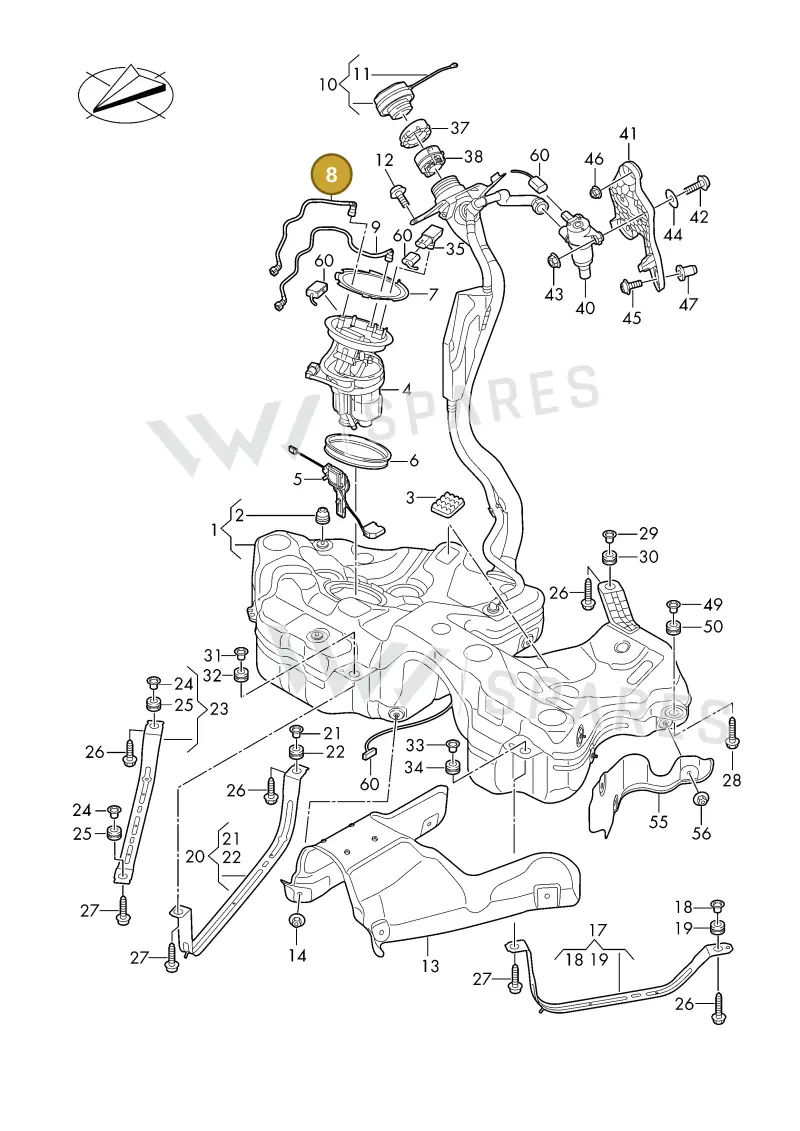 8B3201220 — Audi A5 Limousine (2024-2025) diagram 8wh201000, position 8