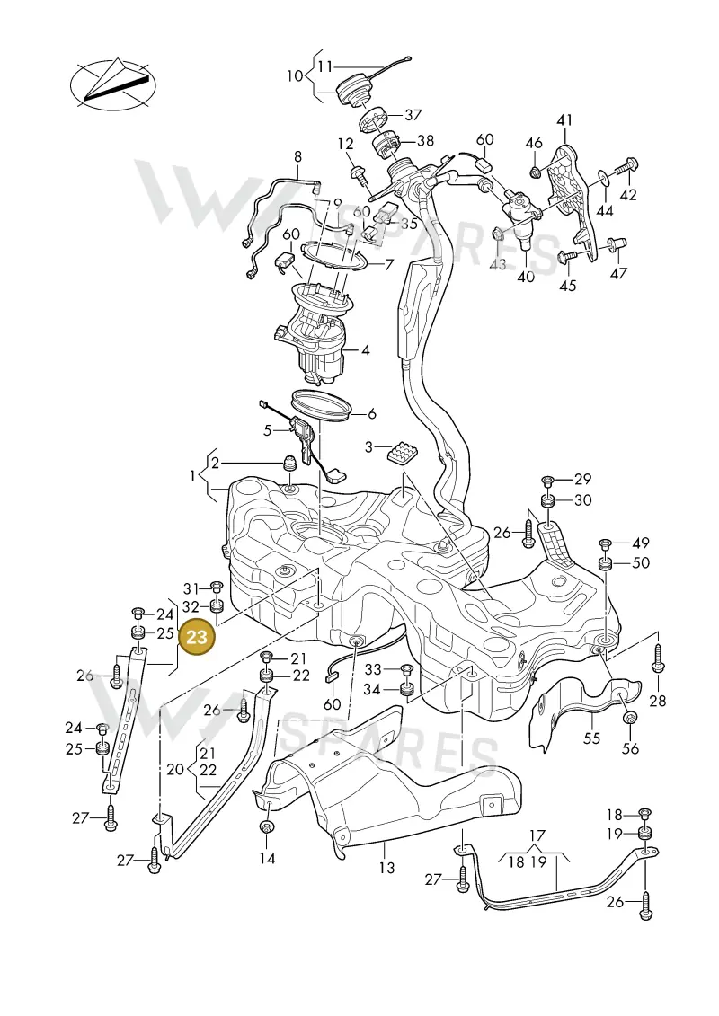 8B3201653B — Audi A5 Limousine (2024-2025) diagram 8wh201000, position 23