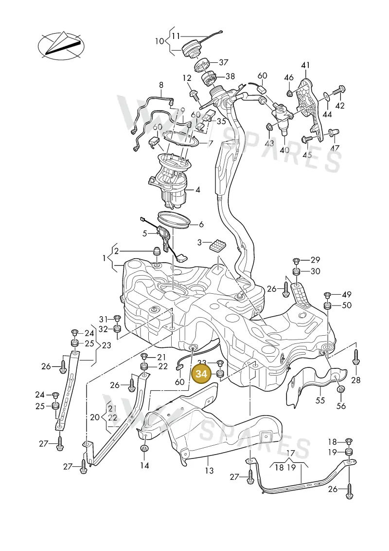 8B3201840 — Audi A5 Limousine (2024-2025) diagram 8wh201000, position 34