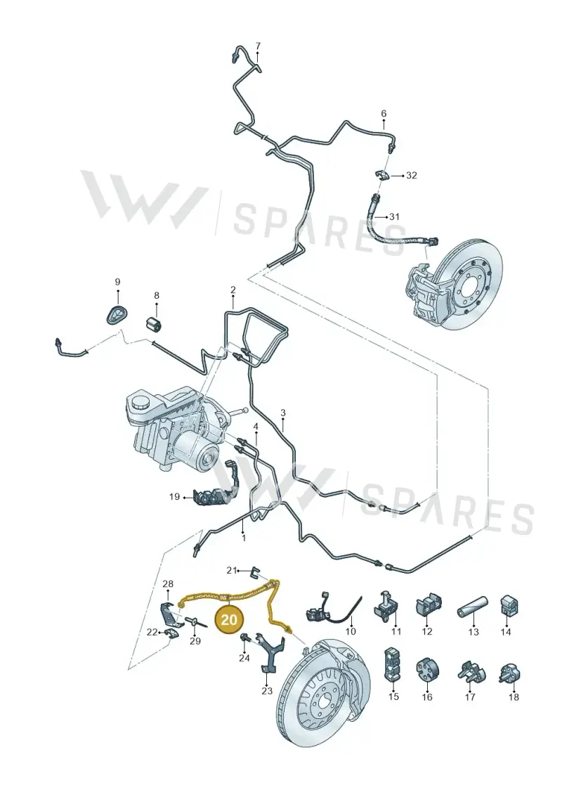 8B3611707 — Audi A5 Limousine (2024-2025) diagram 8wk611020, position 20