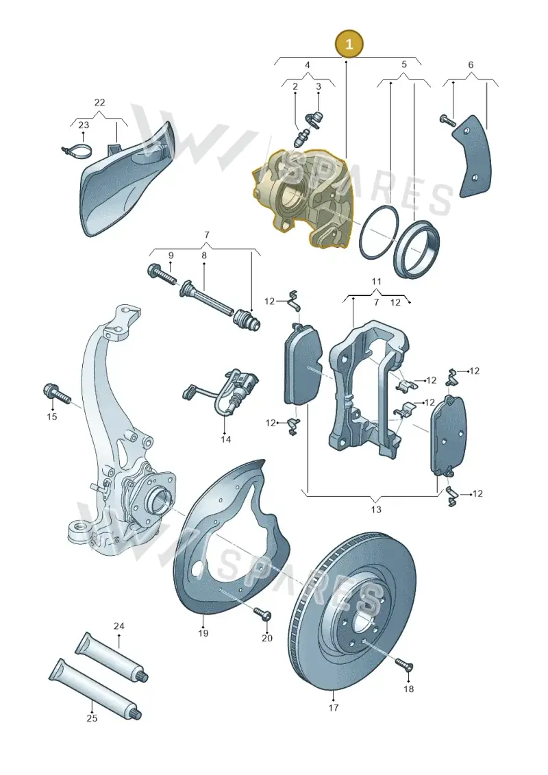 8B3615124G — Audi A5 Limousine (2024-2025) diagram 8wy615030, position 1