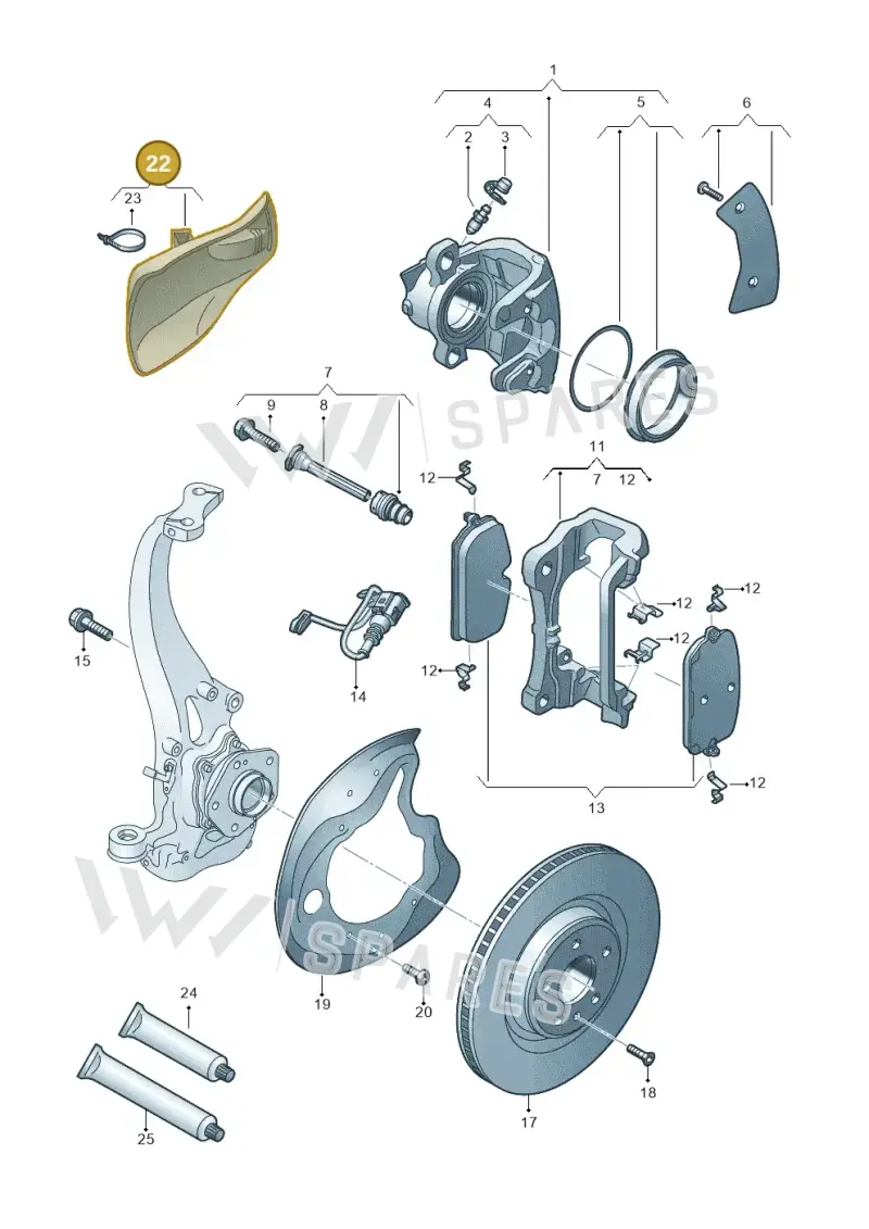 8B3615447 — Audi A5 Limousine (2024-2025) diagram 8wy615030, position 22