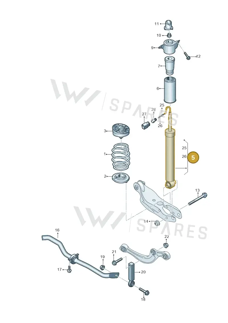 8B3616025C — Audi A5 Limousine (2024-2025) diagram 849511040, position 5