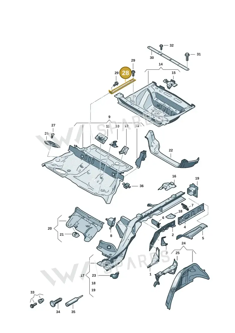 8B3801887 — Audi A5 Limousine (2024-2025) diagram 8wk803040, position 28