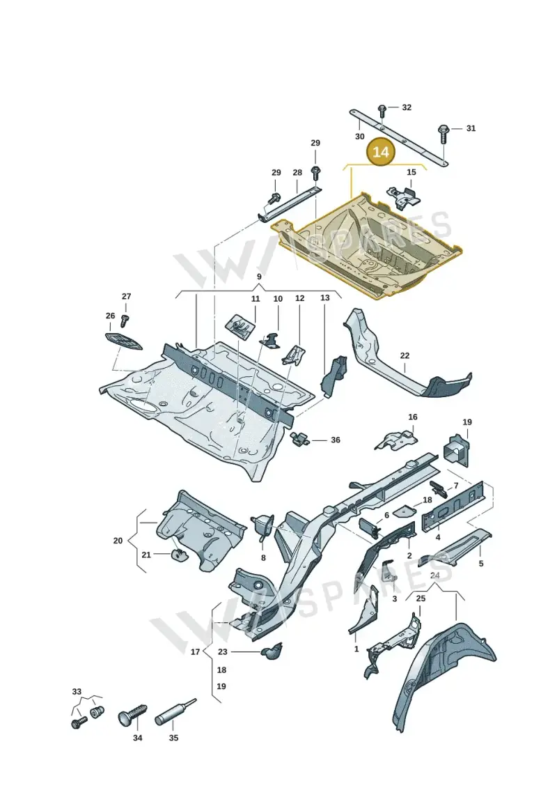 8B3802088A — Audi A5 Limousine (2024-2025) diagram 8wk803040, position 14