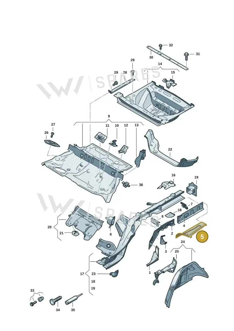 8B3802089 — Audi A5 Limousine (2024-2025) diagram 8wk803040, position 5