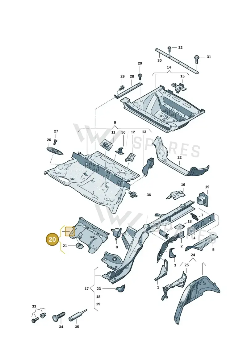 8B3802299 — Audi A5 Limousine (2024-2025) diagram 8wk803040, position 20