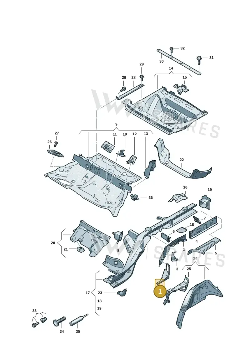 8B3802496 — Audi A5 Limousine (2024-2025) diagram 8wk803040, position 1