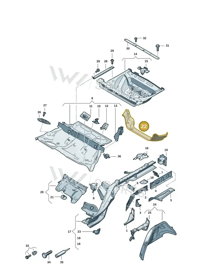 8B3803291 — Audi A5 Limousine (2024-2025) diagram 8wk803040, position 22