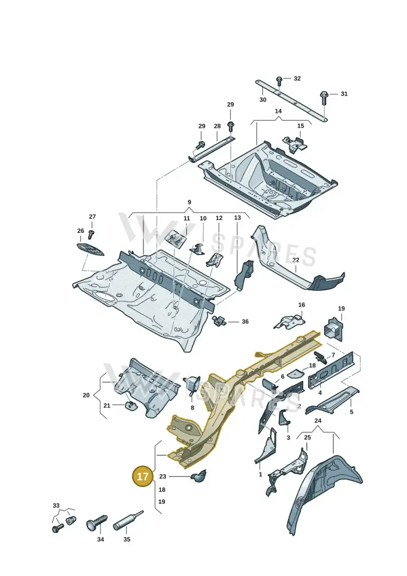 8B3803401A — Audi A5 Limousine (2024-2025) diagram 8wk803040, position 17
