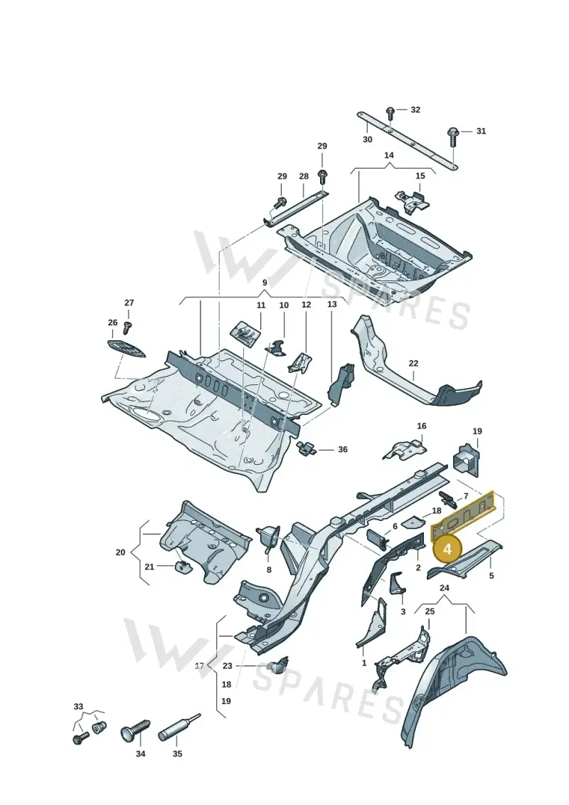 8B3803419 — Audi A5 Limousine (2024-2025) diagram 8wk803040, position 4