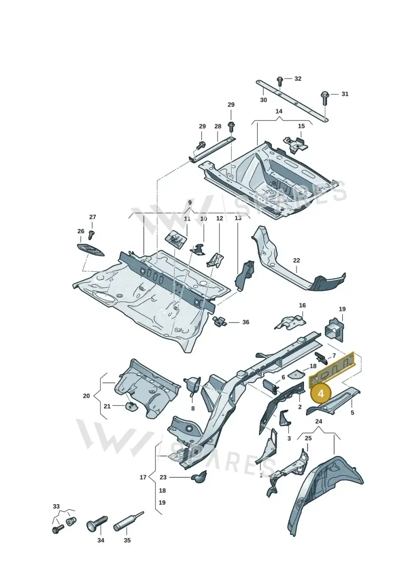 8B3803420 — Audi A5 Limousine (2024-2025) diagram 8wk803040, position 4