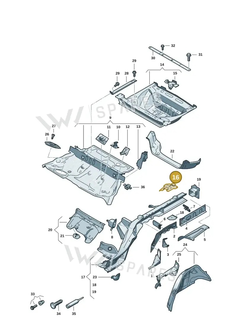 8B3803867 — Audi A5 Limousine (2024-2025) diagram 8wk803040, position 16