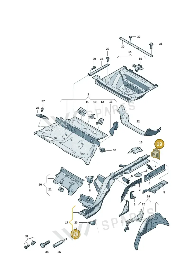 8B3804474A — Audi A5 Limousine (2024-2025) diagram 8wk803040, position 19