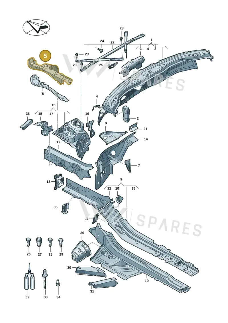 8B3805304 — Audi A5 Limousine (2024-2025) diagram 8wk803000, position 5