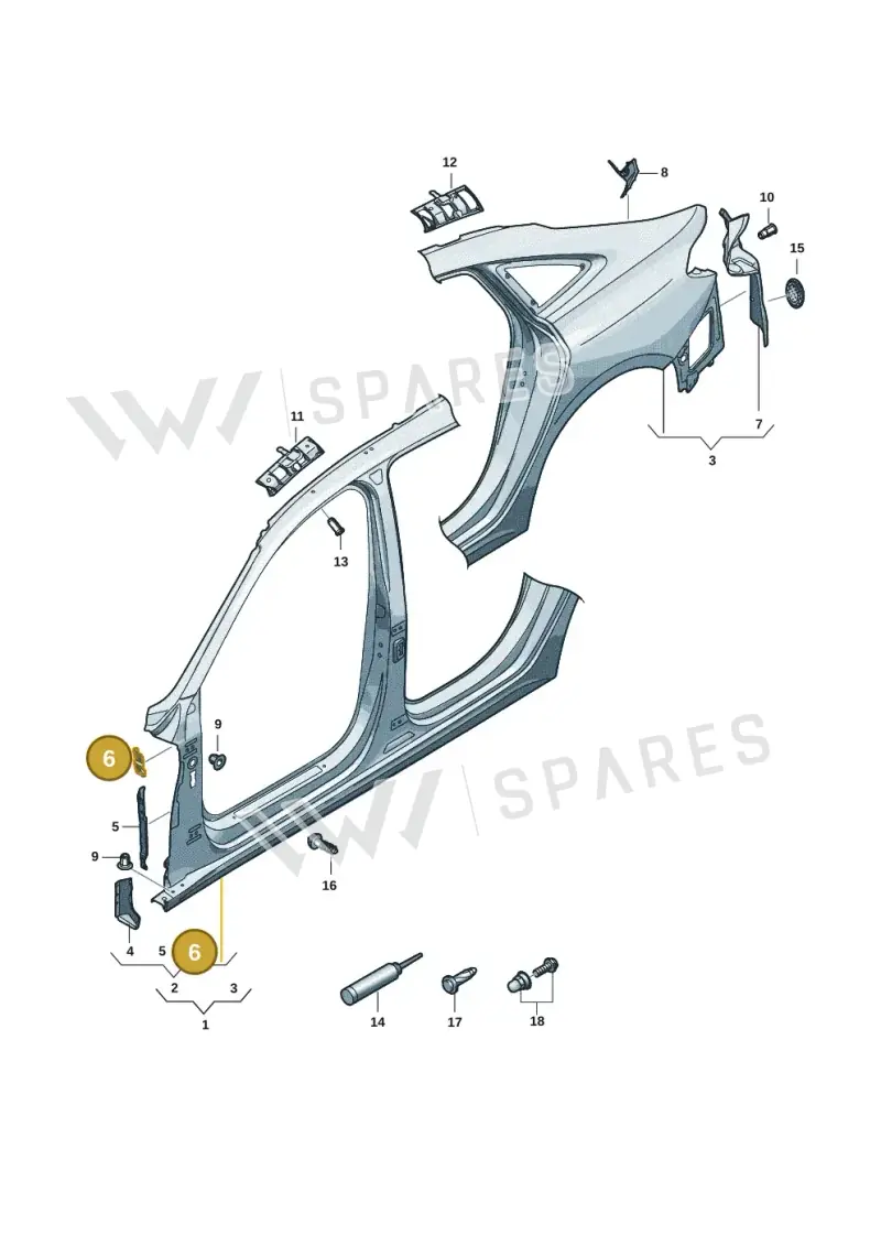8B3810529 — Audi A5 Limousine (2024-2025) diagram 8wh809050, position 6