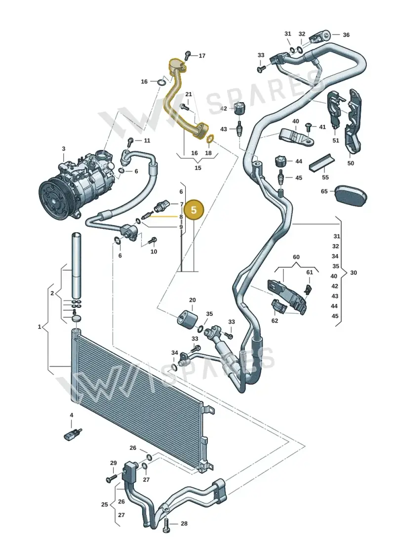 8B3816721BL — Audi A5 Limousine (2024-2025) diagram 8wk260400, position 5