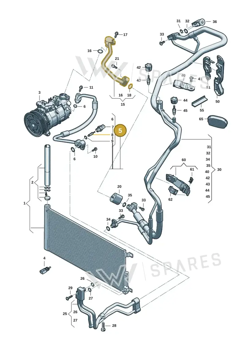 8B3816721 — Audi A5 Limousine (2024-2025) diagram 8wk260400, position 5
