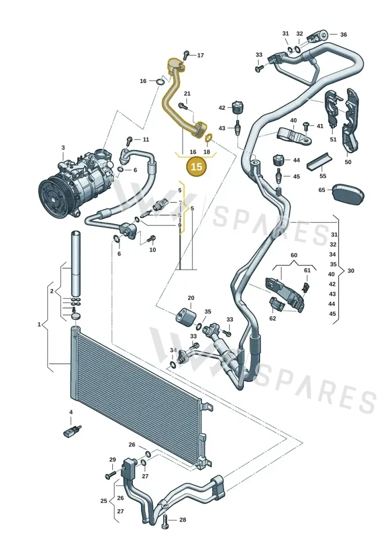 8B3816743AA — Audi A5 Limousine (2024-2025) diagram 8wk260400, position 15