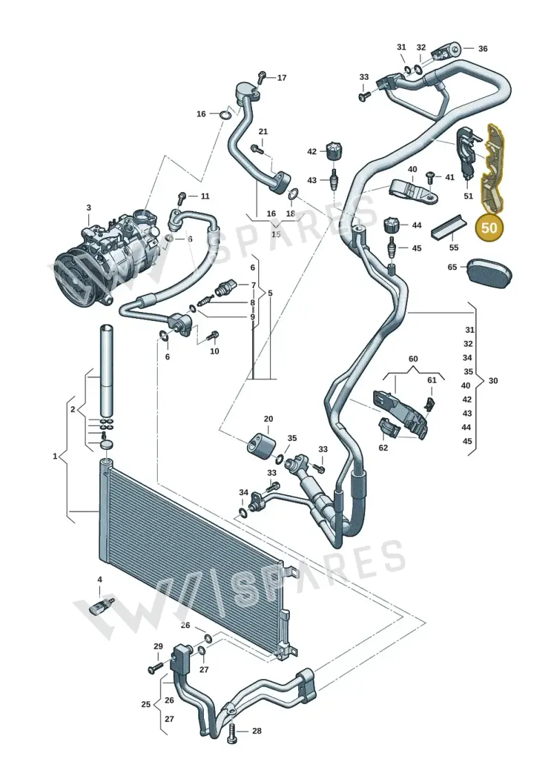 8B3819345 — Audi A5 Limousine (2024-2025) diagram 8wk260400, position 50