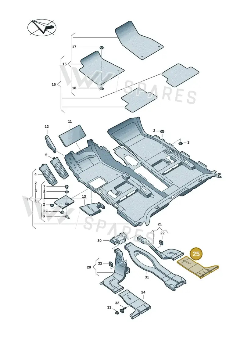 8B3819802 — Audi A5 Limousine (2024-2025) diagram 8wk863000, position 25
