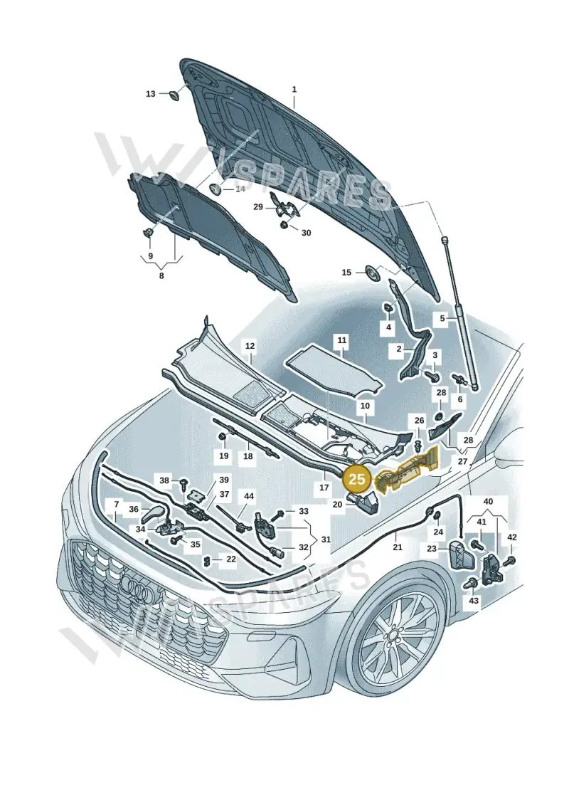8B38211699B9 — Audi A5 Limousine (2024-2025) diagram 8wk823000, position 25