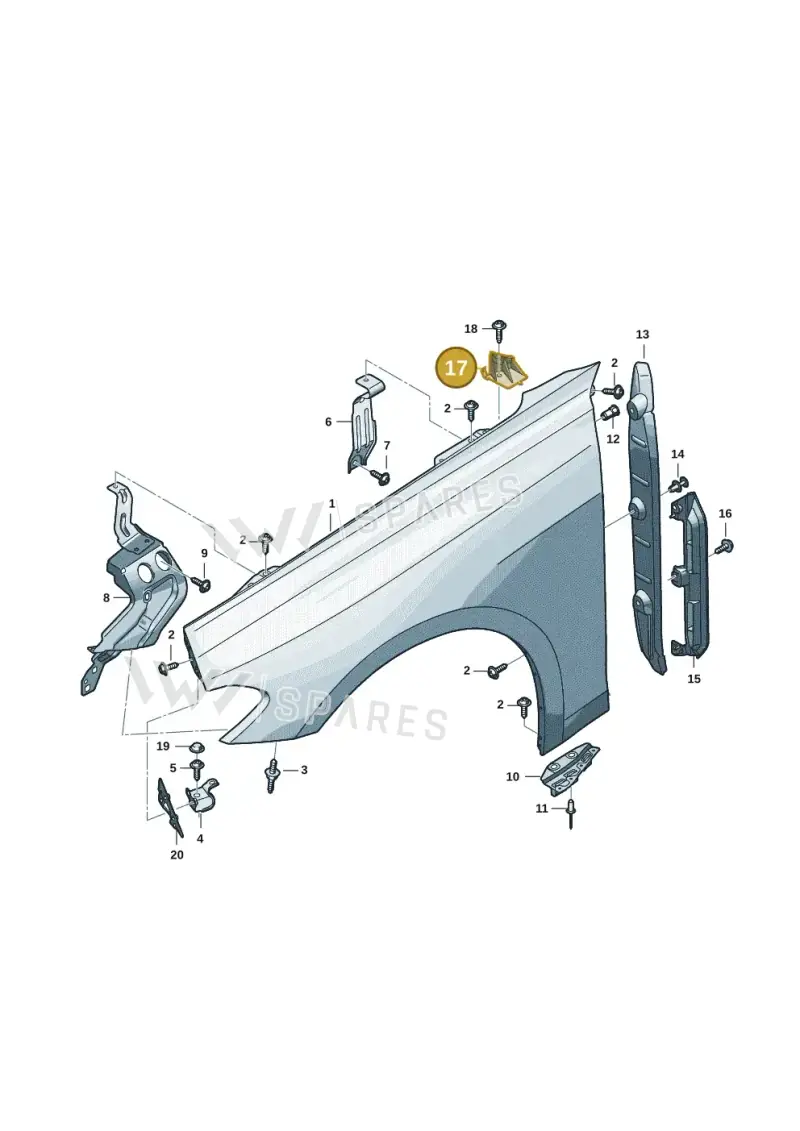 8B3821231 — Audi A5 Limousine (2024-2025) diagram 8wk821000, position 17