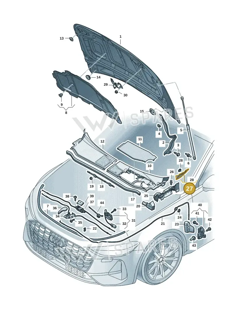 8B38216539B9 — Audi A5 Limousine (2024-2025) diagram 8wk823000, position 27