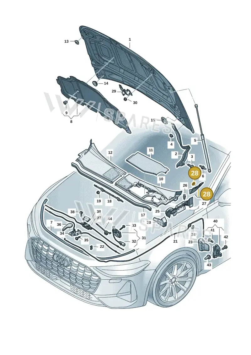 8B38218019B9 — Audi A5 Limousine (2024-2025) diagram 8wk823000, position 28