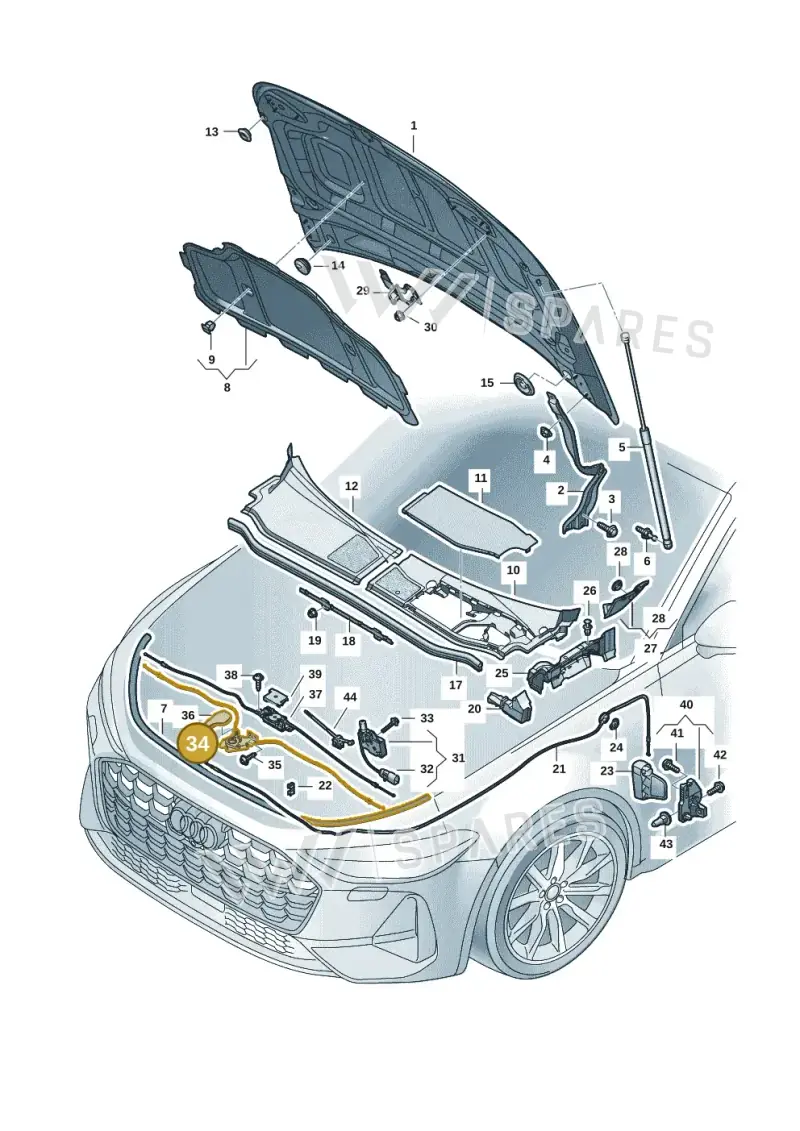 8B3823529 — Audi A5 Limousine (2024-2025) diagram 8wk823000, position 34