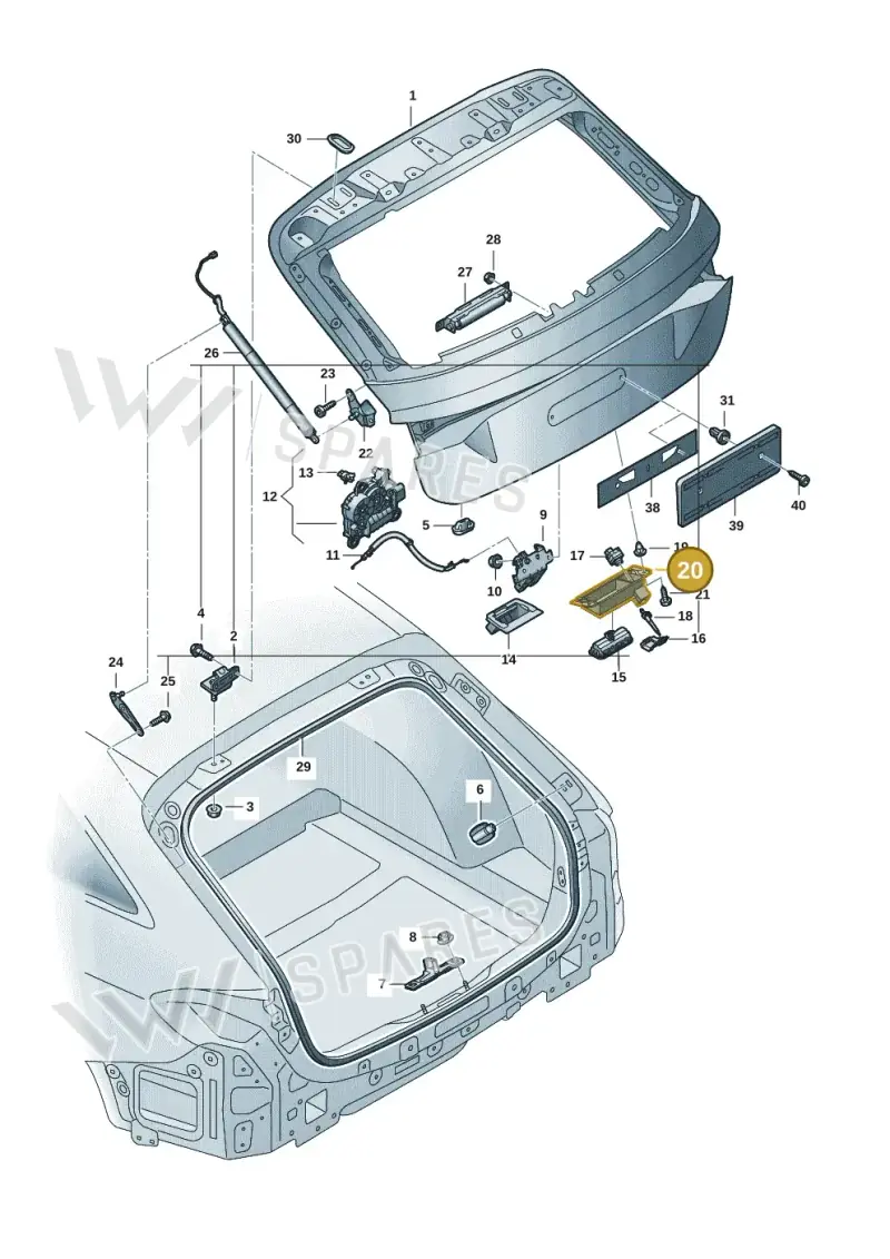 8B3827574A — Audi A5 Avant (2024-2025) diagram 8wk827000, position 20