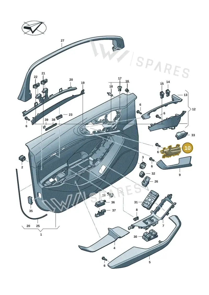 8B3837019E4PK — Audi A5 Limousine (2024-2025) diagram 8wh867000, position 10